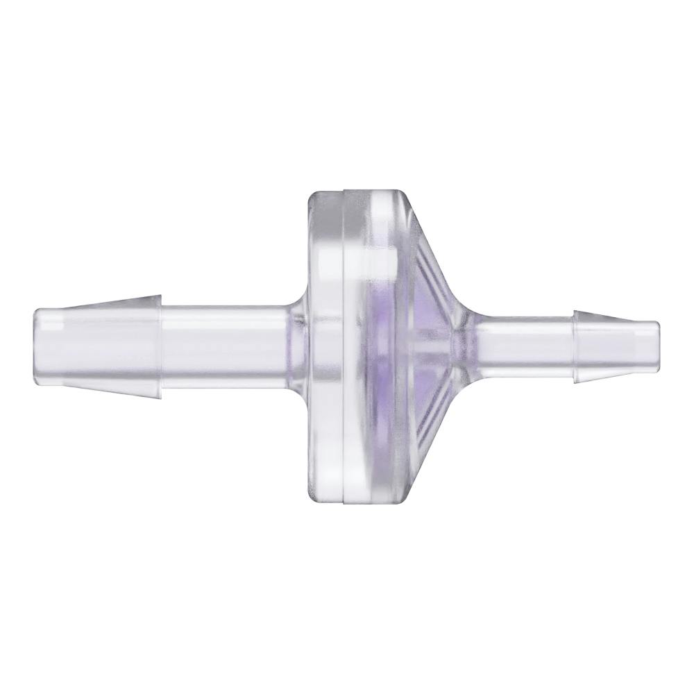 3/16" Hose Barb x 1/8" Hose Barb Gamma Stable Natural Polycarbonate Reducing Check Valve with Silicone Diaphragm