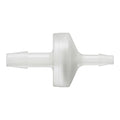 3/16" Hose Barb x 1/8" Hose Barb Natural Kynar® Reducing Check Valve with Viton™ Diaphragm
