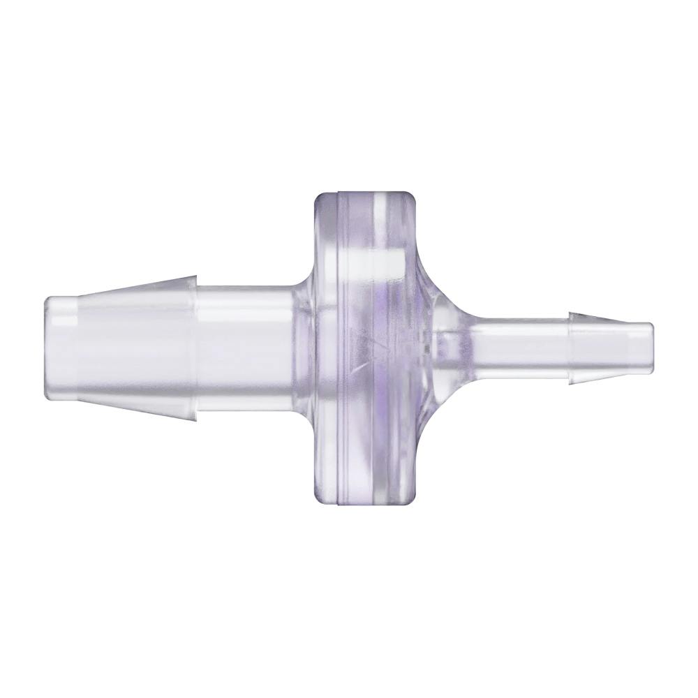 1/4" Hose Barb x 1/8" Hose Barb Gamma Stable Natural Polycarbonate Reducing Check Valve with Silicone Diaphragm