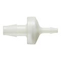 1/4" Hose Barb x 1/8" Hose Barb Natural Nylon Reducing Check Valve with Silicone Diaphragm
