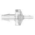 1/4" Hose Barb x 1/8" Hose Barb Natural Polycarbonate Reducing Check Valve with Silicone Diaphragm