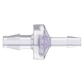 1/4" Hose Barb x 3/16" Hose Barb Gamma Stable Natural Polycarbonate Reducing Check Valve with Silicone Diaphragm