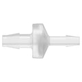1/4" Hose Barb x 3/16" Hose Barb Natural Polypropylene Reducing Check Valve with Silicone Diaphragm