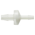 1/4" Hose Barb x 3/16" Hose Barb Natural Nylon Reducing Check Valve with Silicone Diaphragm
