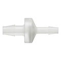 1/4" Hose Barb x 3/16" Hose Barb Natural Kynar® Reducing Check Valve with Viton™ Diaphragm