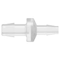 3/8" Hose Barb x 1/4" Hose Barb Natural Polypropylene Reducing Check Valve with Silicone Diaphragm