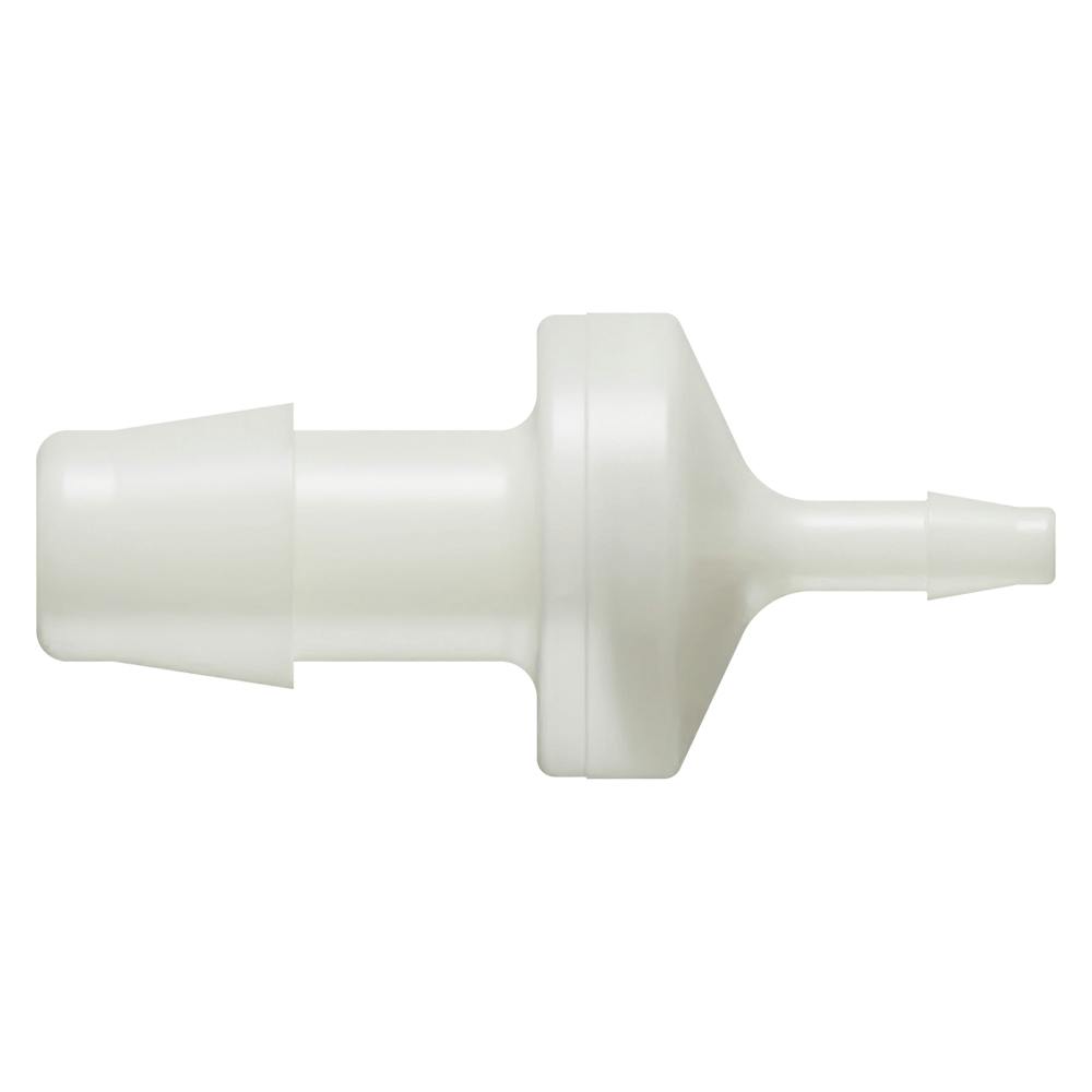 3/8" Hose Barb x 1/8" Hose Barb Natural Nylon Reducing Check Valve with Neoprene Diaphragm
