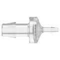 3/8" Hose Barb x 1/8" Hose Barb Natural Polycarbonate Reducing Check Valve with Silicone Diaphragm