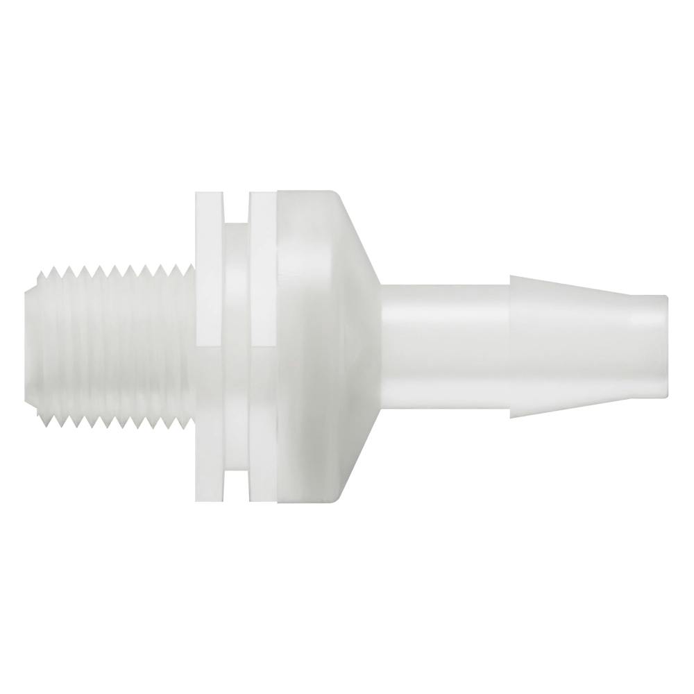 1/8"-27 MNPT x 1/4" Hose Barb Natural Kynar® Threaded Check Valve with Viton™ Diaphragm