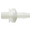 1/8"-27 MNPT x 1/4" Hose Barb Natural Nylon Threaded Check Valve with Neoprene Diaphragm