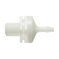 1/8"-27 MNPT x 1/8" Hose Barb Natural Nylon Threaded Check Valve with Neoprene Diaphragm