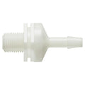 1/8"-27 MNPT x 3/16" Hose Barb Natural Nylon Threaded Check Valve with Silicone Diaphragm