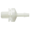1/8"-27 MNPT x 3/16" Hose Barb Natural Nylon Threaded Check Valve with Neoprene Diaphragm