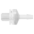 1/8"-27 MNPT x 3/16" Hose Barb Natural Polypropylene Threaded Check Valve with Viton™ Diaphragm