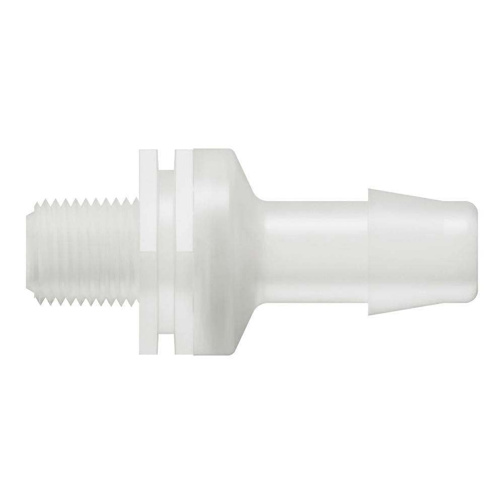 1/8"-27 MNPT x 3/8" Hose Barb Natural Kynar® Threaded Check Valve with Viton™ Diaphragm