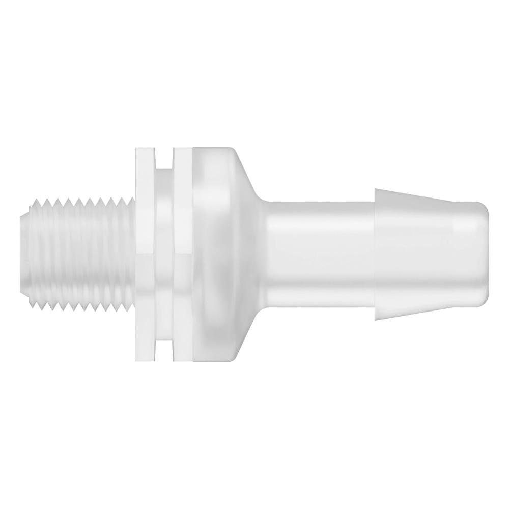 1/8"-27 MNPT x 3/8" Hose Barb Natural Polypropylene Threaded Check Valve with Viton™ Diaphragm