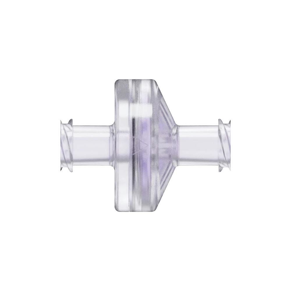 Female x Female Gamma Stable Natural Polycarbonate Luer Check Valve with Silicone Diaphragm
