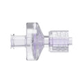 Female x Locking Male Gamma Stable Natural Polycarbonate Luer Check Valve with Silicone Diaphragm