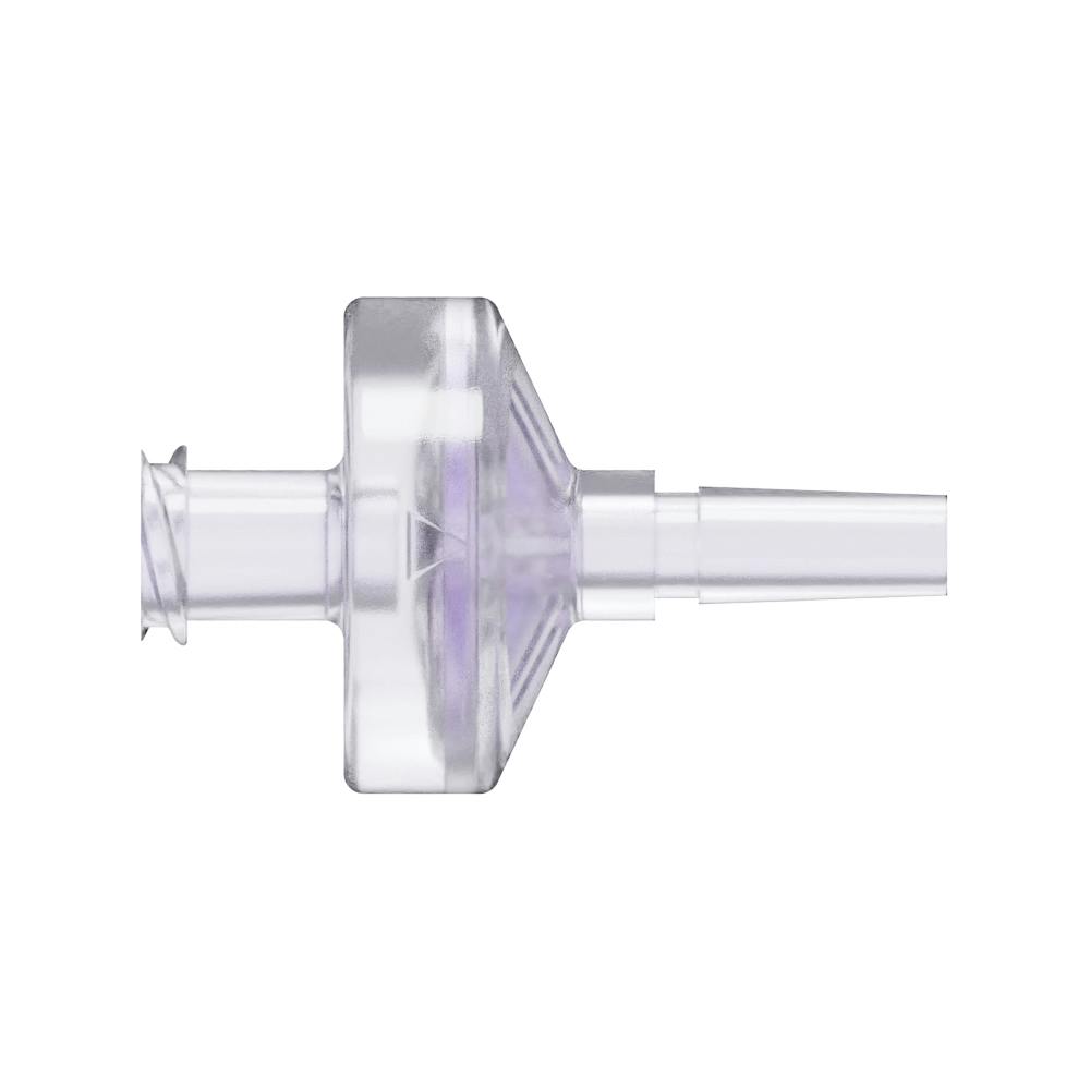 Female x Slip Male Gamma Stable Natural Polycarbonate Luer Check Valve with Silicone Diaphragm