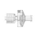 Locking Male x Female Natural Polycarbonate Luer Check Valve with Silicone Diaphragm