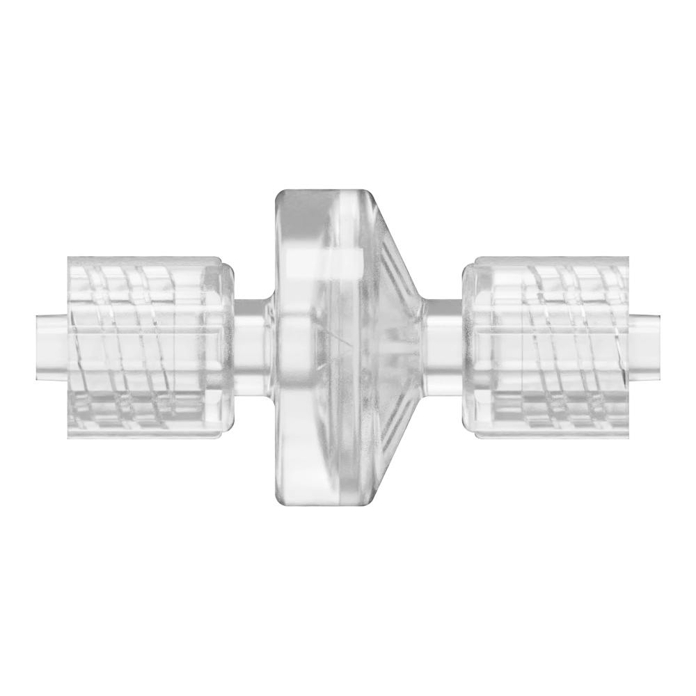 Locking Male x Locking Male Natural Polycarbonate Luer Check Valve with Silicone Diaphragm