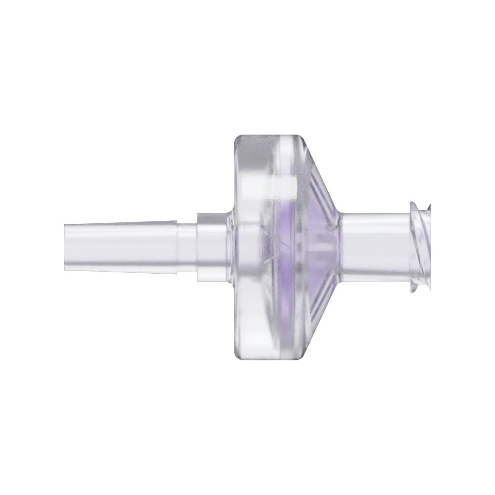 Slip Male x Female Gamma Stable Natural Polycarbonate Luer Check Valve with Silicone Diaphragm