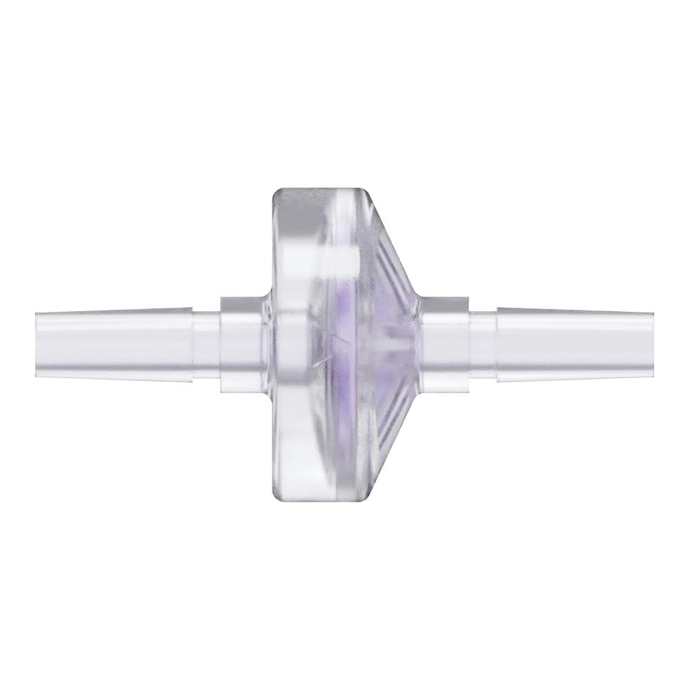 Slip Male x Slip Male Gamma Stable Natural Polycarbonate Luer Check Valve with Silicone Diaphragm