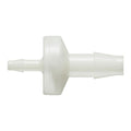 1/8" Hose Barb x 1/4" Hose Barb Natural Nylon Enlarging Check Valve with Silicone Diaphragm