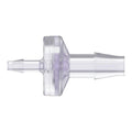 1/8" Hose Barb x 1/4" Hose Barb Gamma Stable Natural Polycarbonate Enlarging Check Valve with Silicone Diaphragm