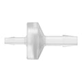 1/8" Hose Barb x 3/16" Hose Barb Natural Polypropylene Enlarging Check Valve with Viton™ Diaphragm