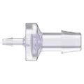 1/8" Hose Barb x 3/8" Hose Barb Gamma Stable Natural Polycarbonate Enlarging Check Valve with Silicone Diaphragm