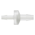 3/16" Hose Barb x 1/4" Hose Barb Natural Kynar® Enlarging Check Valve with Viton™ Diaphragm