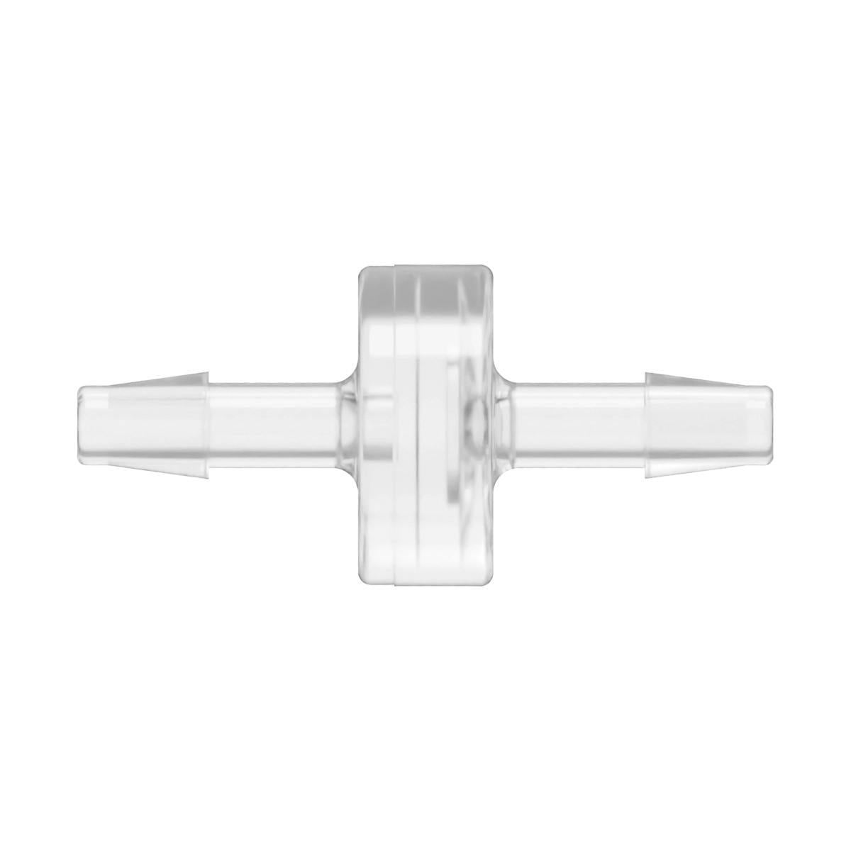 3/16" Hose Barb x 3/16" Hose Barb Natural Polycarbonate Inline Filter with HDPE 45-90 Micron Screen