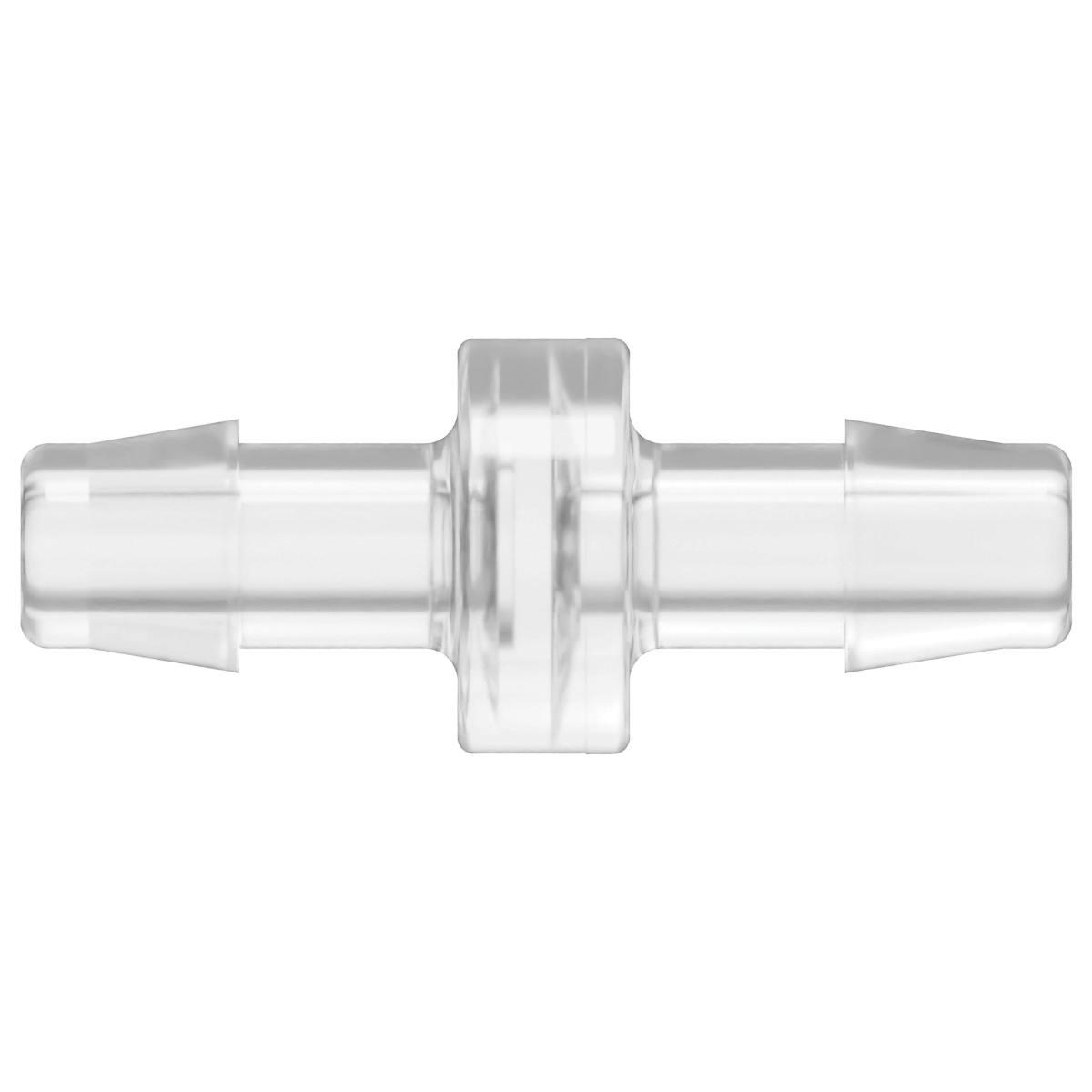 3/8" Hose Barb x 3/8" Hose Barb Natural Polycarbonate Inline Filter with HDPE 45-90 Micron Screen