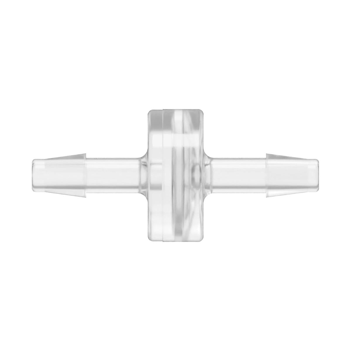 3/16" Hose Barb x 3/16" Hose Barb Natural Polycarbonate Inline Filter with Stainless Steel 100 Mesh Screen