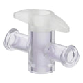 Female Luer x Female Luer Gamma Stable Natural Polycarbonate One-Way Luer Stopcock