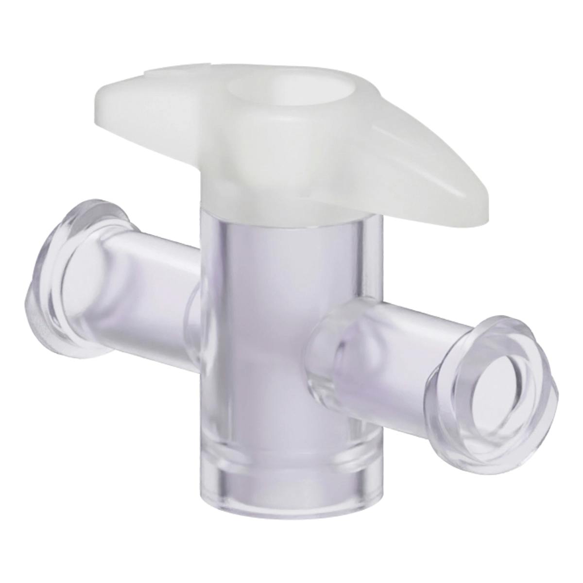 Female Luer x Female Luer Gamma Stable Natural Polycarbonate One-Way Luer Stopcock