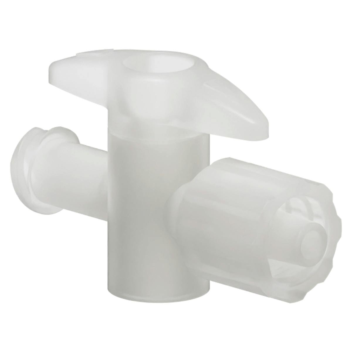 Locking Male Luer x Female Luer Natural Kynar® One-Way Luer Stopcock