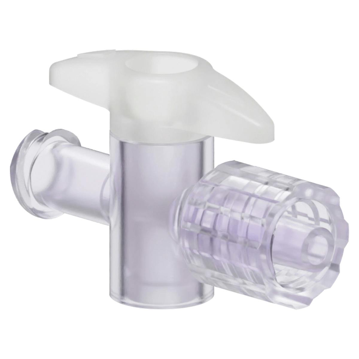 Locking Male Luer x Female Luer Gamma Stable Natural Polycarbonate One-Way Luer Stopcock