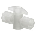 Locking Male Luer x Locking Male Luer Natural Kynar® One-Way Luer Stopcock