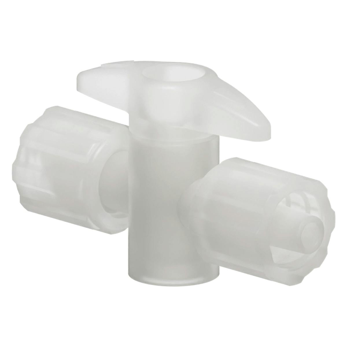 Locking Male Luer x Locking Male Luer Natural Kynar® One-Way Luer Stopcock