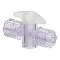 Locking Male Luer x Locking Male Luer Gamma Stable Natural Polycarbonate One-Way Luer Stopcock
