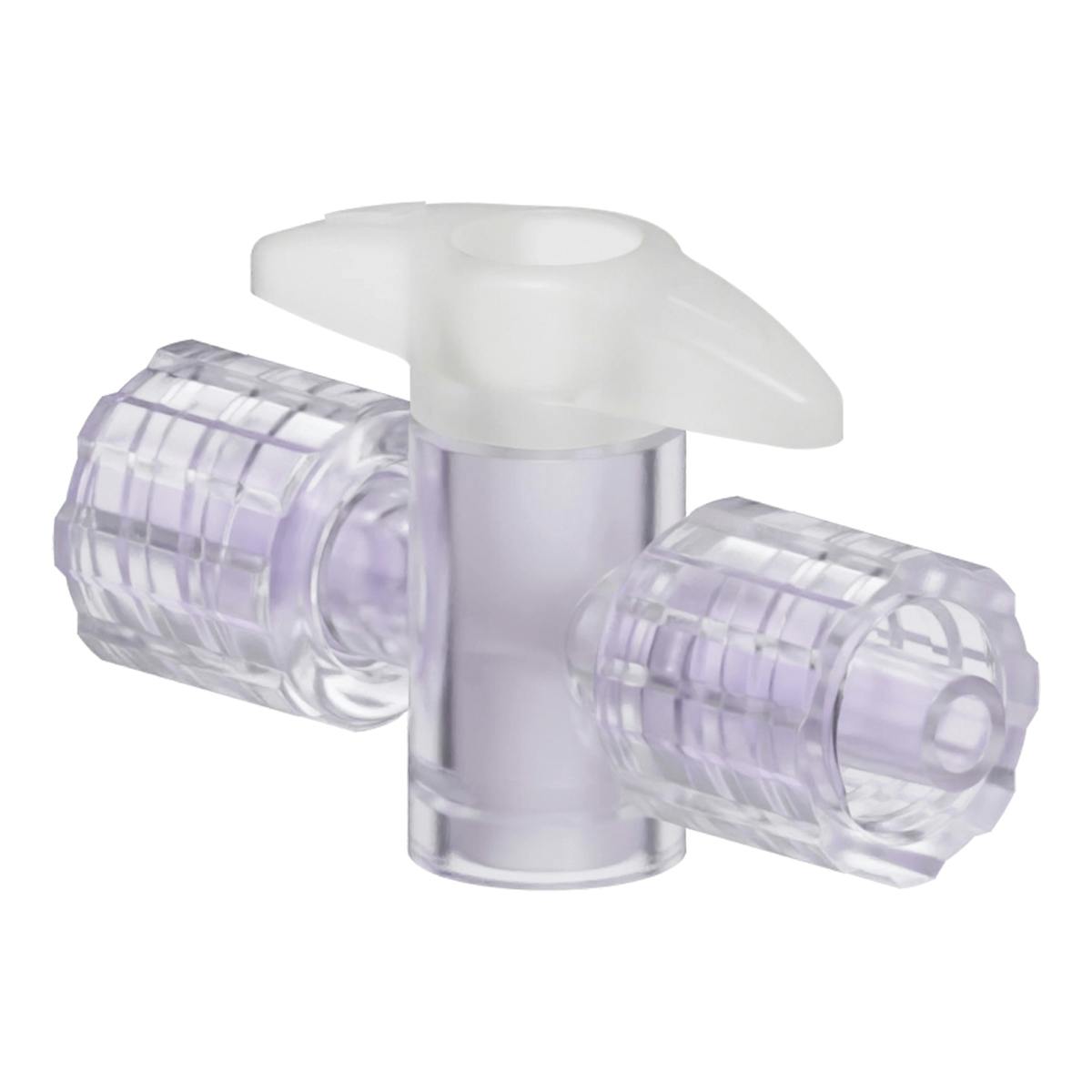 Locking Male Luer x Locking Male Luer Gamma Stable Natural Polycarbonate One-Way Luer Stopcock