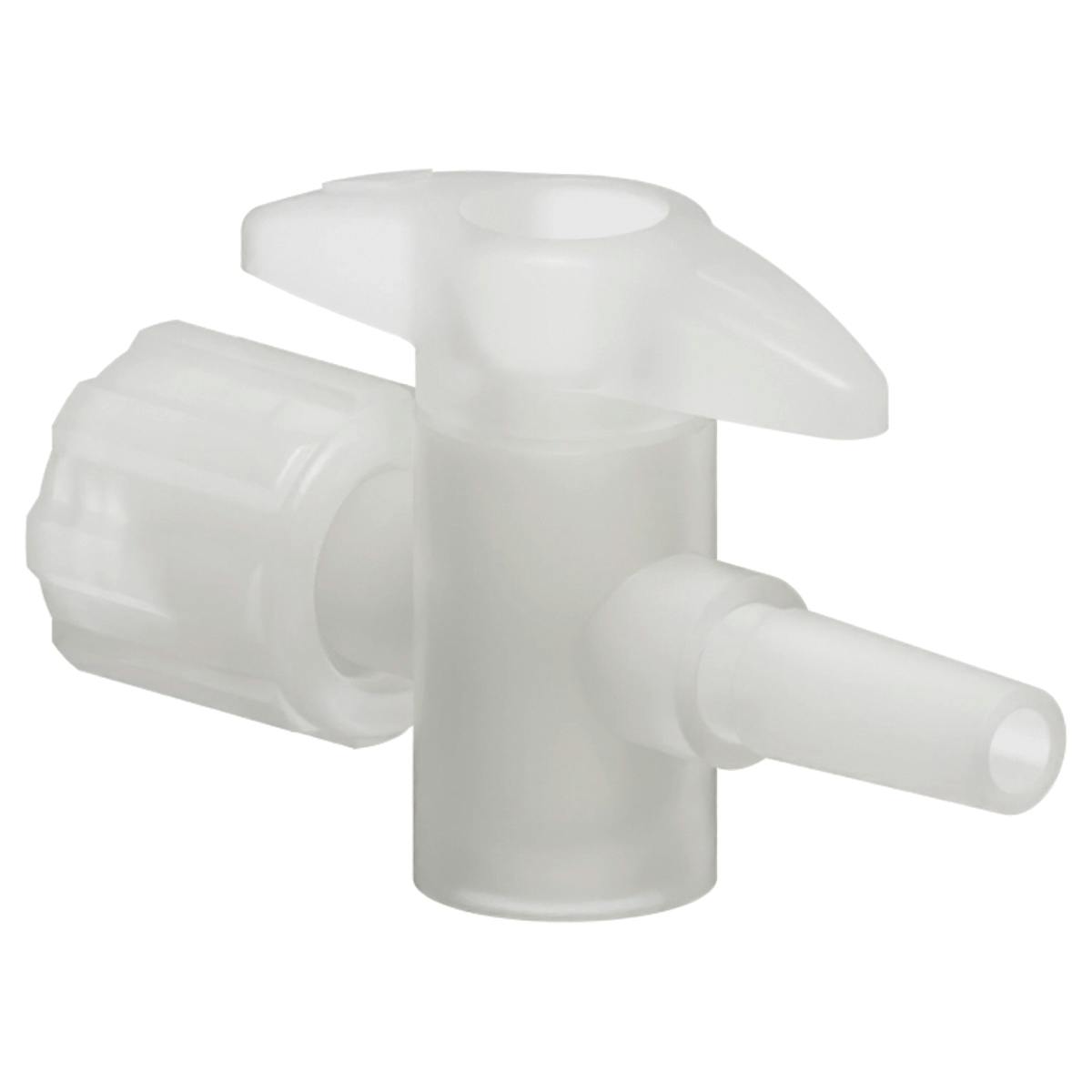Locking Male Luer x Slip Male Luer Natural Kynar® One-Way Luer Stopcock