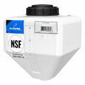 4 Gallon Natural HDPE Square Rinse Tank with 5" Lid & 1-1/4" Spinweld Fitting - 11" L x 11" W x 15" Hgt.