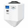10 Gallon Natural LLDPE Square Rinse Tank with 8" Lid & 1-1/4" Spinweld Fitting - 13" L x 13" W x 21" Hgt.