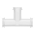 Female Threaded x Female Threaded x Female Threaded Natural Polypropylene Tee Luer Adapter
