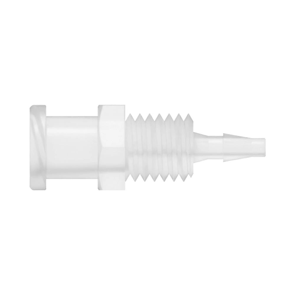 1/16" Hose Barb x Female Threaded Natural Polypropylene Bulkhead Luer