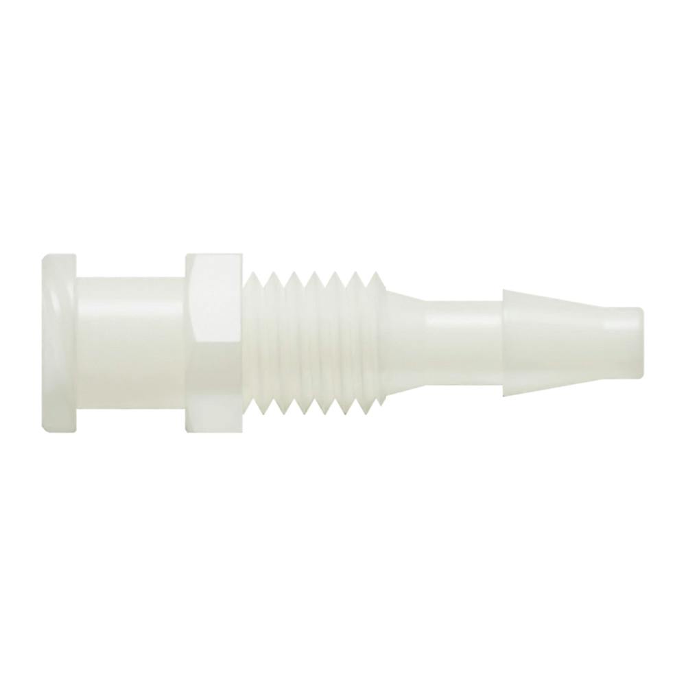 1/8" Hose Barb x Female Threaded Natural Nylon Bulkhead Luer
