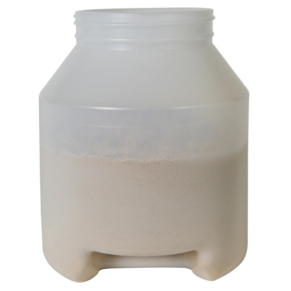 1/2 Gallon Natural HDPE Round Wide Mouth Jar with Bottom Handle Grip & 100/400 Neck (Cap Sold Separately)